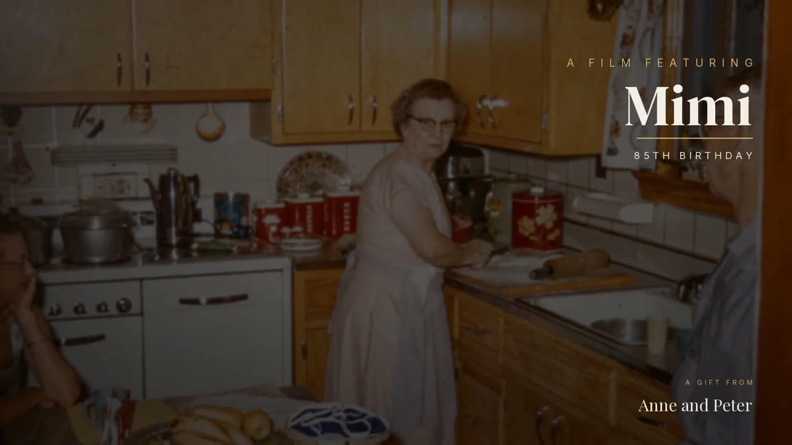 Title card from a real Memoir film: Mimi — 85th Birthday